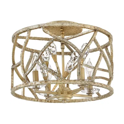 Fredrick Ramond Foyer Eve Medium Convertible Flush Mount 16" Champagne Gold