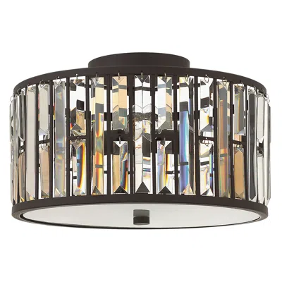 Fredrick Ramond Foyer Gemma Medium Flush Mount 16" Vintage Bronze