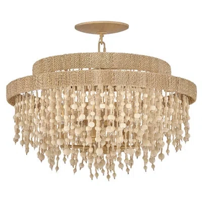 Fredrick Ramond Freya Medium Semi Flush Mount In Burnished Gold