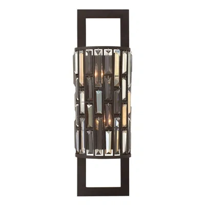 Fredrick Ramond Gemma 2-light Wall Sconce With Rectangular Crystal Prisms In Vintage Bronze