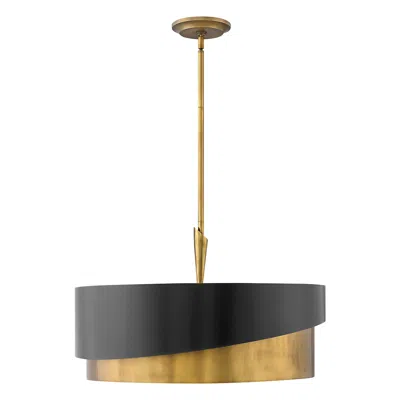 Fredrick Ramond Gigi 26" Wide Black And Brass Modern Drum Pendant