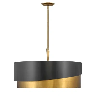 Fredrick Ramond Gigi Eight-light Convertible Drum Chandelier In Heritage Brass