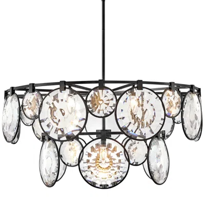 Fredrick Ramond Hinkley Nala 40" Wide Black 15-light Tiered Chandelier