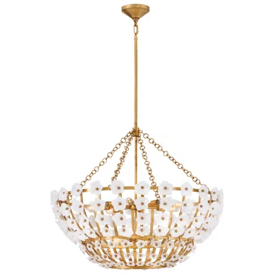 Fredrick Ramond Interior Azalea Large Chandelier 36" Distressed Brass
