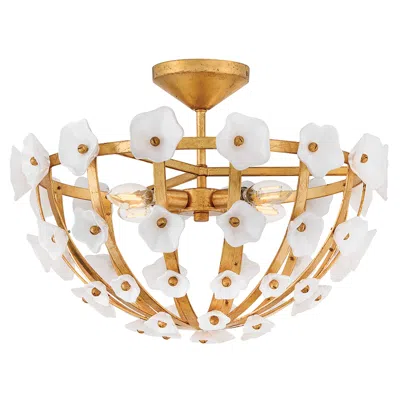 Fredrick Ramond Interior Azalea Medium Semi-flush 20.25" Distressed Br