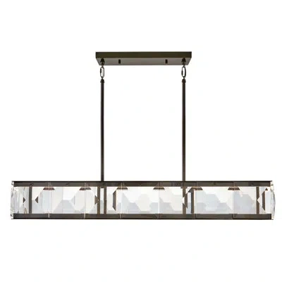 Fredrick Ramond Jolie Integrated Led Linear Chandelier W/ Crystal Accents In Black