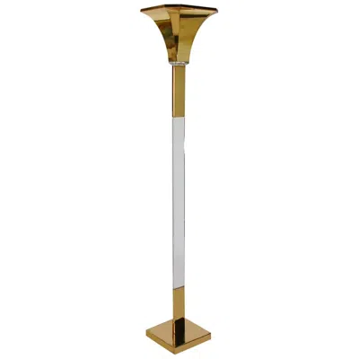 Pre-owned Fredrick Ramond Mid-century Modern  Hollywood Regency Lucite And Brass Floor Lamp In Sand