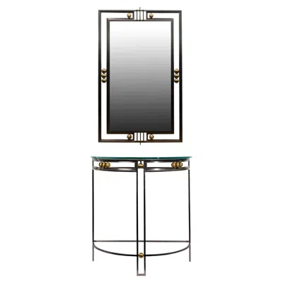 Pre-owned Fredrick Ramond Mirror And Console Table In Black