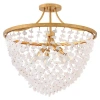 Fredrick Ramond Myra Medium Semi-flush Mount In Distressed Brass