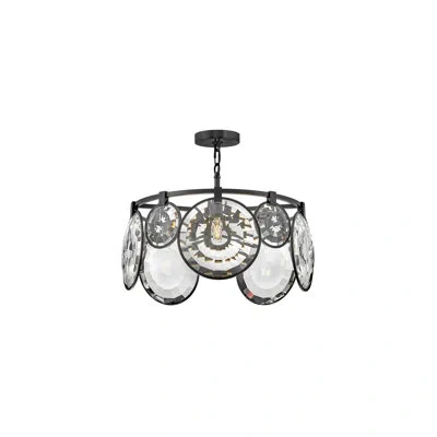Fredrick Ramond Nala Five-light Convertible Chandelier W/ Multi-faceted Optic Crystal Glass In Black