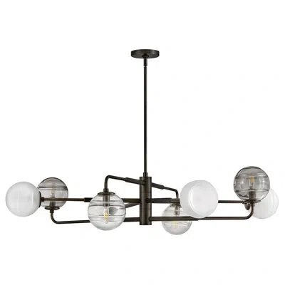 Fredrick Ramond Oberon 8 - Light Steel Dimmable Sputnik Chandelier In Black Oxide