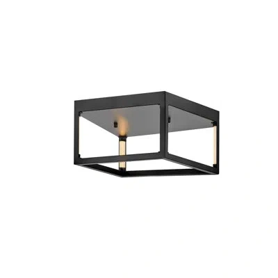 Fredrick Ramond Onyx 1 - Light 14'' Lantern Square/rectangle Led Flush Mount In Black