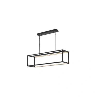 Fredrick Ramond Onyx 44.5" Integrated Led Linear Chandelier In Black