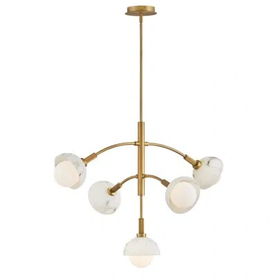 Fredrick Ramond Phoebe Five-light Multi-tier Mobile Chandelier In Heritage Brass