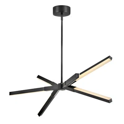 Fredrick Ramond Rae 39" Integrated Led Hanging Linear Pendant Light In Black