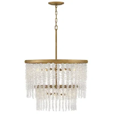 Fredrick Ramond Rubina Multi-tier Chandelier W/ Hand-strung Crystal Strands In Brushed Gold