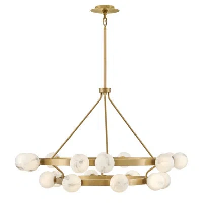 Fredrick Ramond Selene 48" 18-light Modern Two-tier Chandelier W/ Swirled Glass In Heritage Brass