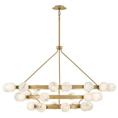 Fredrick Ramond Selene 60" Wide Lacquered Brass 36-light 3-tier Chandelier