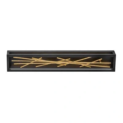 Fredrick Ramond Styx Integrated Led Rectangle Wall Sconce - Black W/ Gilded Gold Branches