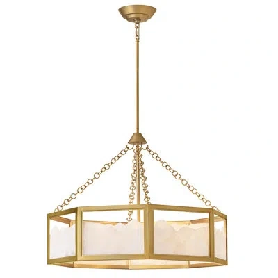 Fredrick Ramond Veleta Large Drum Chandelier In Lacquered Brass