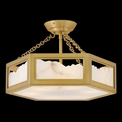 Fredrick Ramond Veleta Medium Semi Flush Mount In Gold