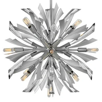 Fredrick Ramond Vida 22" Thirteen-light Modern Orb Hanging Chandelier W/ Crystal Accents In Glacial