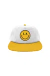 FREE AND EASY BE HAPPY TWO TONE SNAPBACK HAT IN BONE/YELLOW