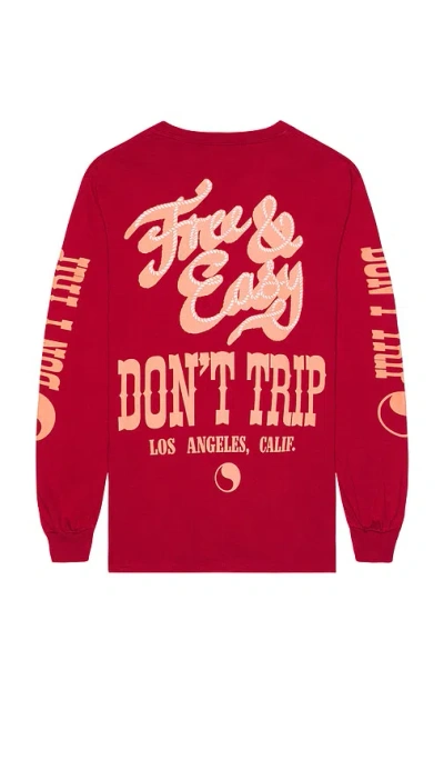 Free And Easy Lasso Long Sleeve Tee In Red