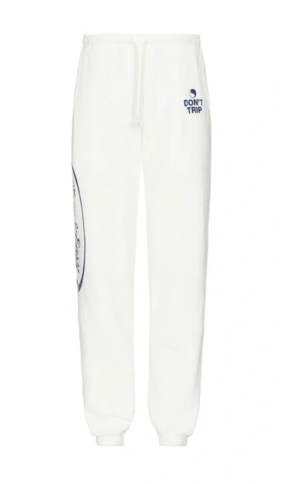 Free And Easy Script Heavy Fleece Sweatpants In White