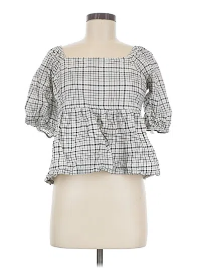 Pre-owned Free Assembly 3/4 Sleeve Blouse In Gray