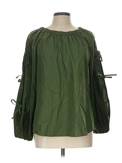 Pre-owned Free Assembly 3/4 Sleeve Blouse In Green