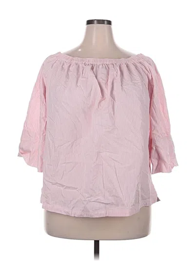 Pre-owned Free Assembly 3/4 Sleeve Blouse In Pink