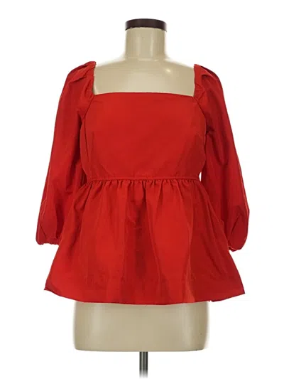 Pre-owned Free Assembly 3/4 Sleeve Blouse In Red