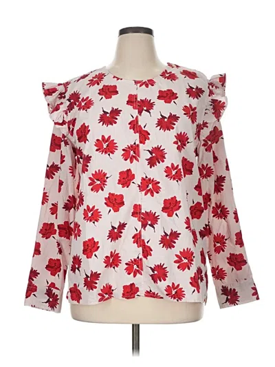 Pre-owned Free Assembly 3/4 Sleeve Blouse In Red