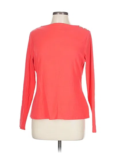 Pre-owned Free Assembly 3/4 Sleeve T-shirt In Red