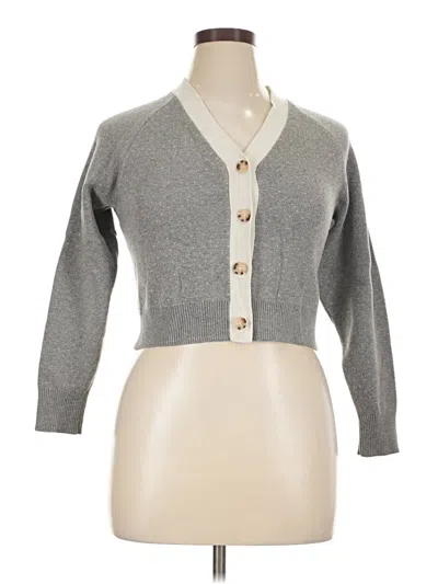 Pre-owned Free Assembly 3/4 Sleeve Top Gray Sweetheart Neckline Tops