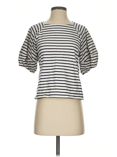 Pre-owned Free Assembly 3/4 Sleeve Top Ivory Boatneck Tops