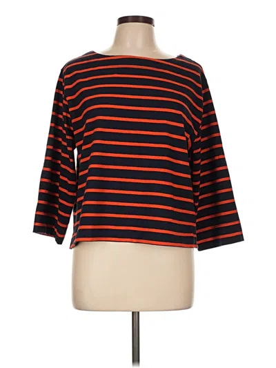 Pre-owned Free Assembly 3/4 Sleeve Top Orange Boatneck Tops