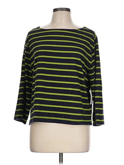 Pre-owned Free Assembly 3/4 Sleeve T-shirt In Green