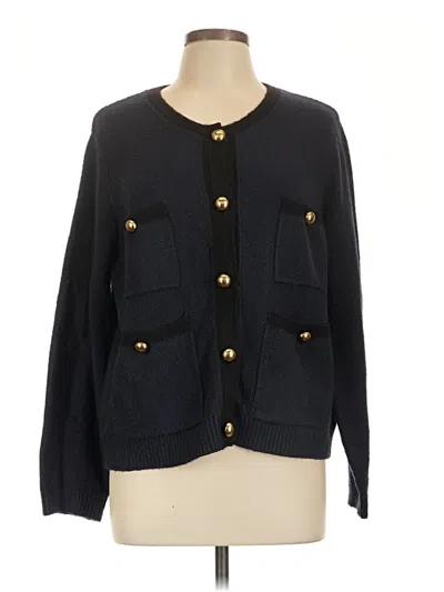 Pre-owned Free Assembly Cardigan Sweater In Black