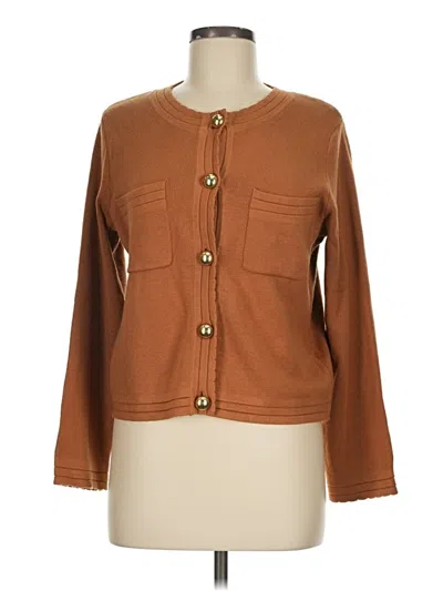 Pre-owned Free Assembly Cardigan Sweater In Brown