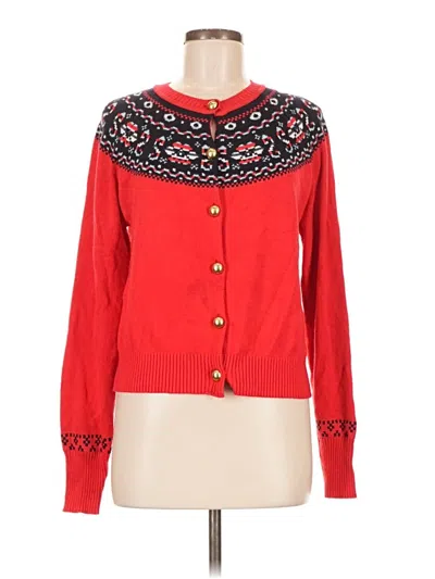 Pre-owned Free Assembly Cardigan Sweater In Red