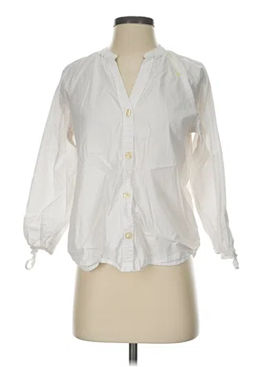 Pre-owned Free Assembly Long Sleeve Blouse In White