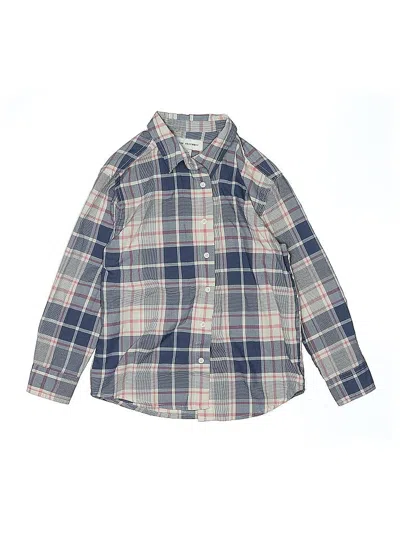 Pre-owned Free Assembly Kids' Long Sleeve Button Down Shirt In Blue