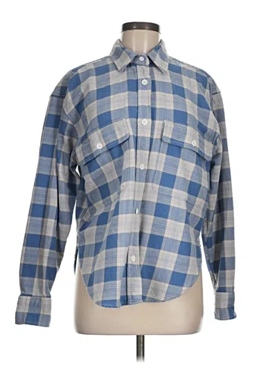 Pre-owned Free Assembly Long Sleeve Button Down Shirt In Blue