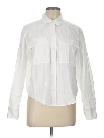 Pre-owned Free Assembly Long Sleeve Button Down Shirt In White