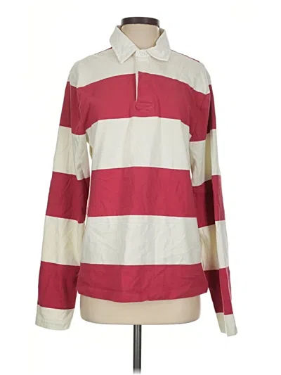 Pre-owned Free Assembly Long Sleeve Polo Shirt In Red