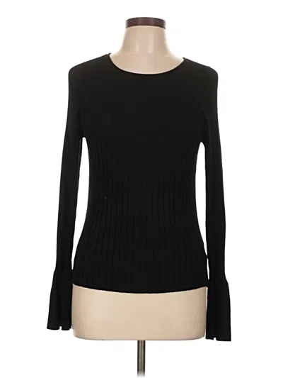 Pre-owned Free Assembly Long Sleeve Top Black Boatneck Tops