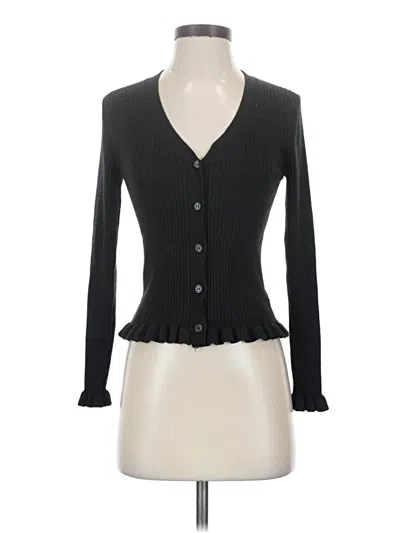 Pre-owned Free Assembly Long Sleeve Top Black Sweetheart Neckline Tops
