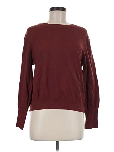 Pre-owned Free Assembly Long Sleeve Top Burgundy Crew Neck Tops